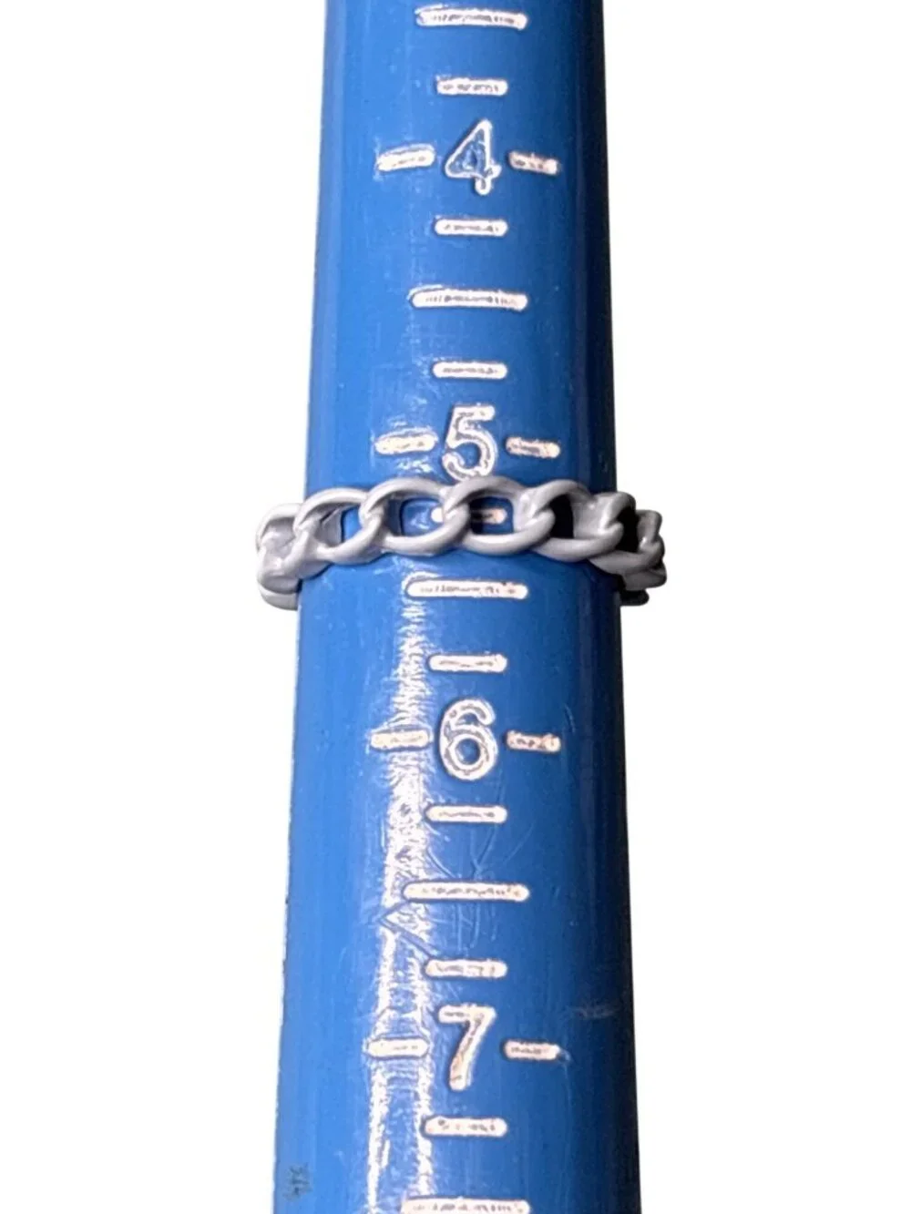 Light Blue Enameled Chain Ring Size 5.25